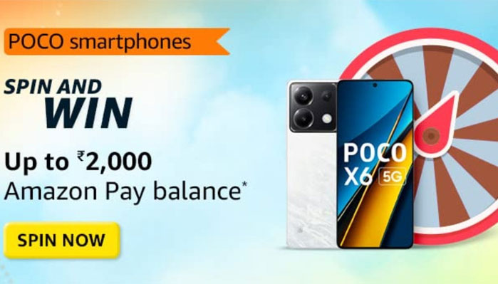 Amazon Poco Smartphone Spin and Win